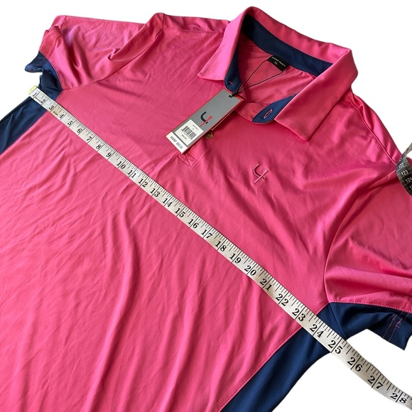 Short Par 4 golf Polo Shirt Bright Pink And Blue XL Whitfield Quick Dry - Picture 2 of 6